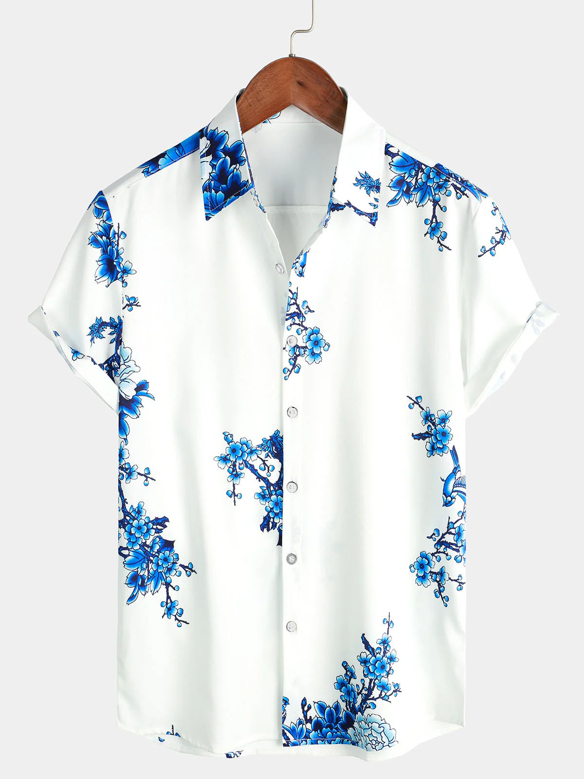 Men's Vintage Blue Flower Summ - Vintage Hawaiian Floral Shirt review and price