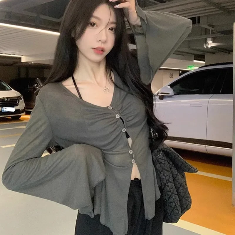 Sheer Flare Sleeve Blouse - Y2 - Shirts review and price